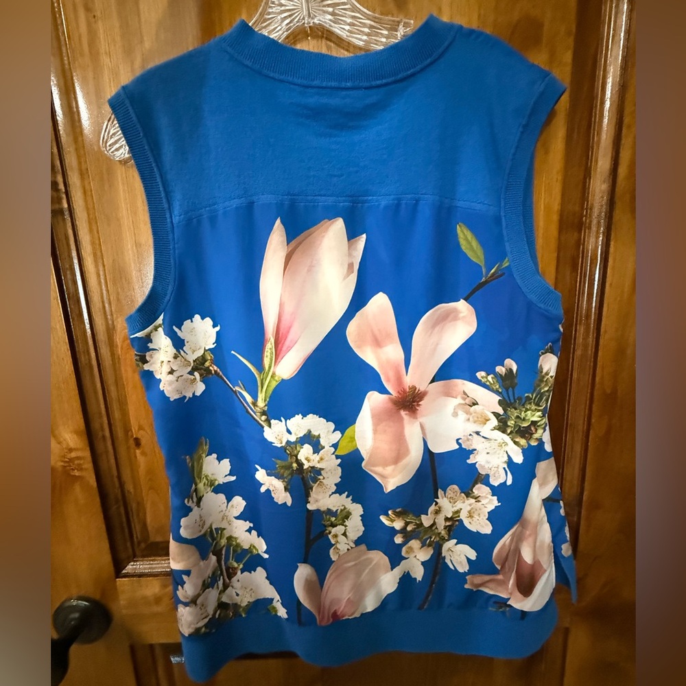 Ted Baker Harmony Floral Mixed Media Sleeveless Sweater - Picture 4 of 8